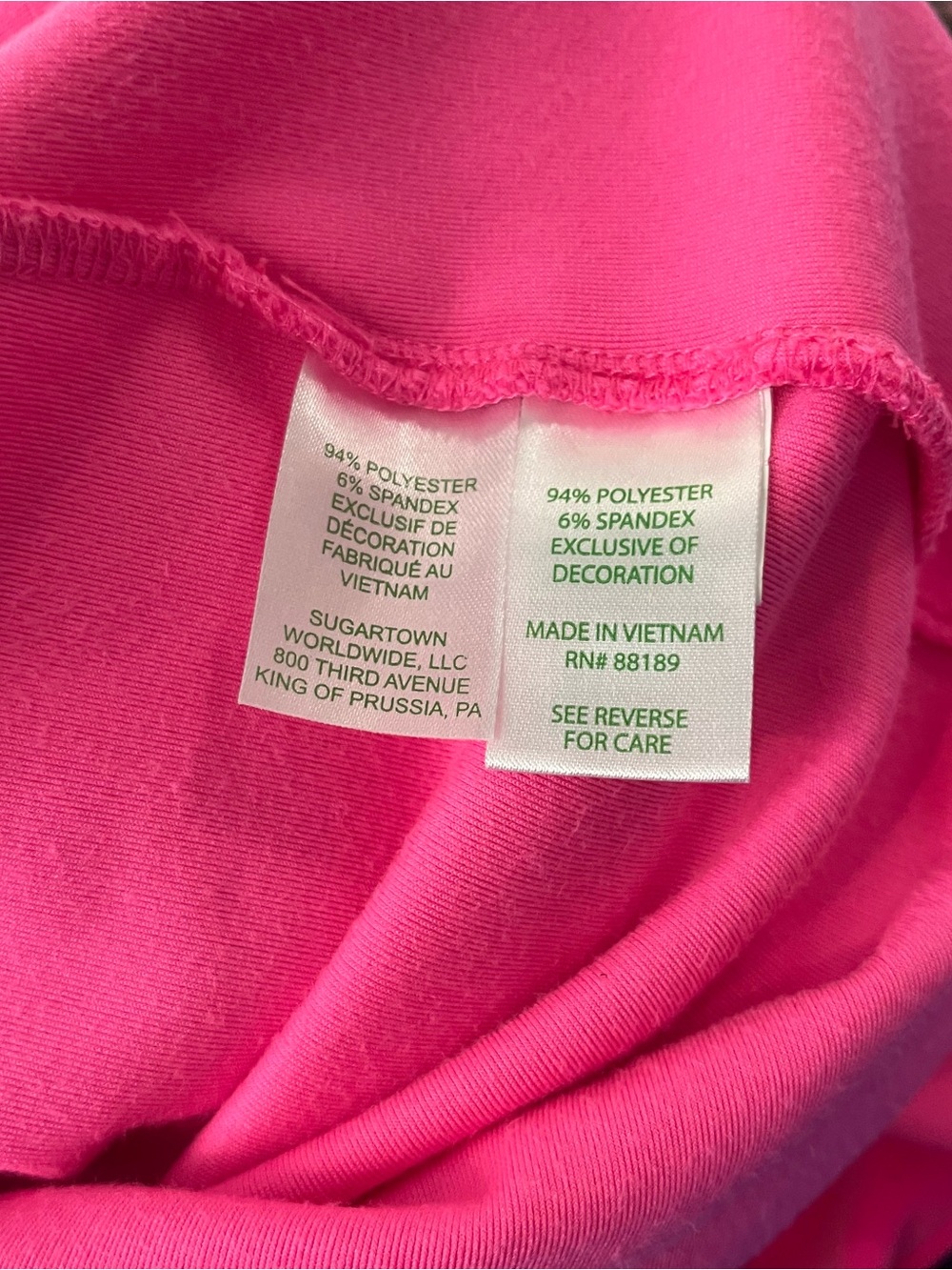 Lilly Pulitzer Vibrant Hot Pink Long Sleeve Crewneck - Picture 7 of 7